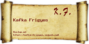 Kafka Frigyes névjegykártya